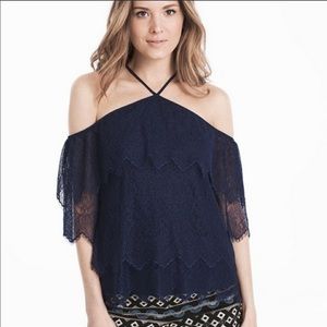 White House Black Market X Factor Lace Top